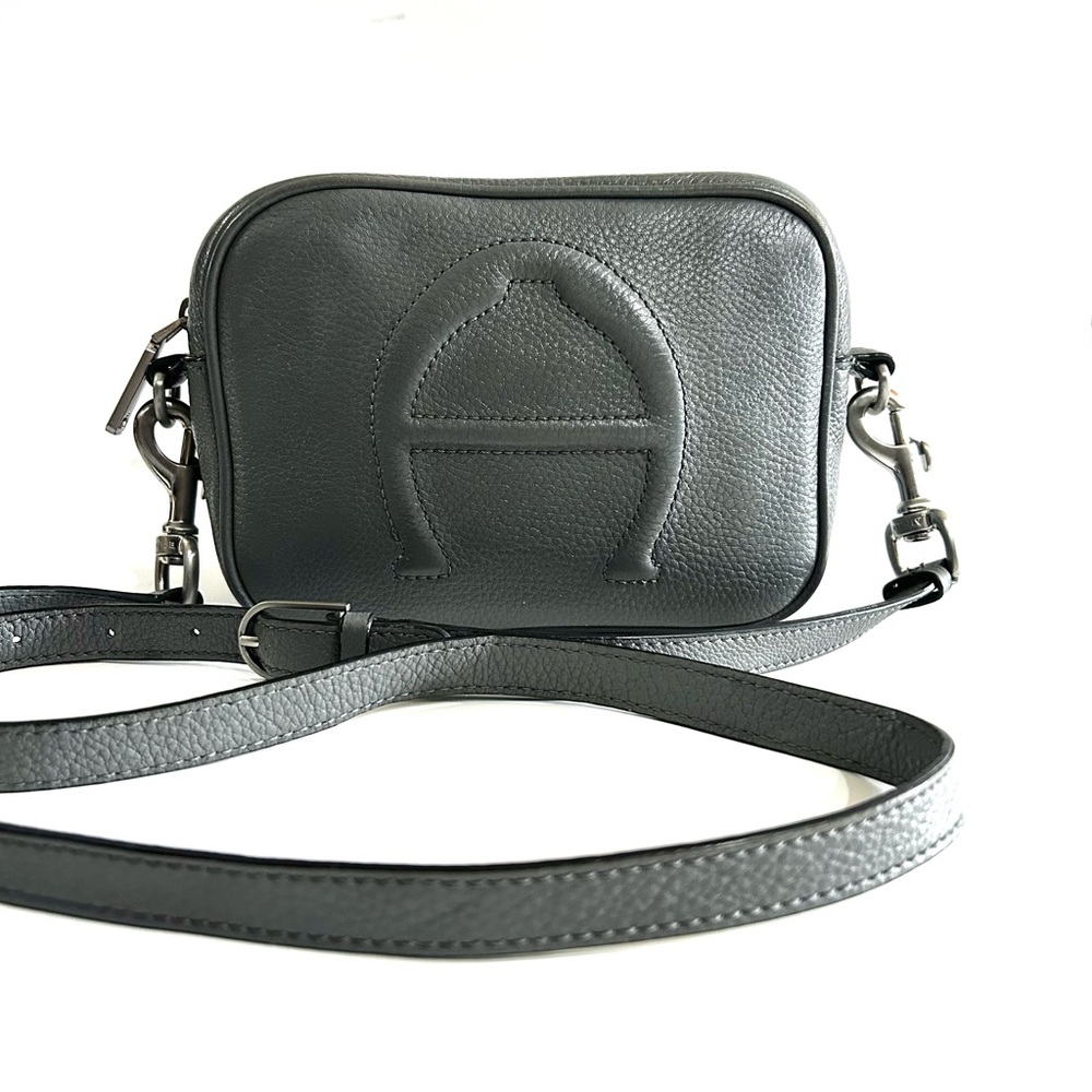 Etienne Aigner Gray Pebble Leather Crossbody Bag - Picture 2 of 11